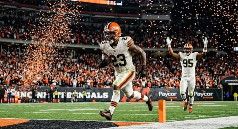 Cleveland Browns vs Bengals match player stats - Devin Bush returns interception 97 yards for touchdown at Paycor Stadium